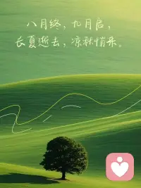 🌿夏末秋初，自在随心。
🍁人间九月，好事正酿。