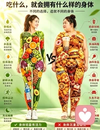 你吃的食物决定了你的身材～
你吃什么是由你的心态决定～
