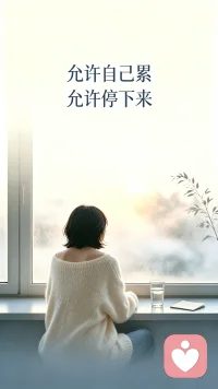 今天不必再证明你很强，亲爱的自己。愿我累的时候能如实说累，不再用多扛一点换取认可。愿我遇见做不到的事先看见需要怎样的支持，而不是急着责怪自己。愿我有继续的意志，也有改变方法的勇气。能停下来调整，也是我对自己的决定负责，今天我不靠勉强自己证明价值。
