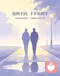 好的亲密关系，不是强求对方与自己一模一样。是愿意看见对方难言的苦衷，接纳彼此与生俱来的不同，在差异之中，学会体谅、包容，慢慢走向相守。