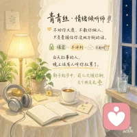 青青丝 · 情绪倾听师 🎧
不劝你大度，不教你做人，只负责接住你没地方倒的话。
保密 · 不评判 · 不赶时间
白天扛事的人，晚上该有人听你扛累了。
私信说;想聊聊，我在🌙
新手起步中，前几次随你聊，交个朋友先🤝