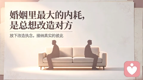 婚姻里最大的内耗,就是总想改造对方。
