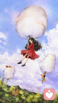 生活偶尔会有些奇奇怪怪的“风雨”，但没关系，我们可以自己造一个甜甜的梦去躲一躲。抱紧手里的棉花糖，带着小猫小狗一起飞上蓝天。

累了就抬头看看，云朵会接住你的。

我是云朵棉花糖，随时准备接住你的小情绪～✨