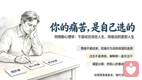 阿德勒心理学：你所有的痛苦，都是你自己主动选择的