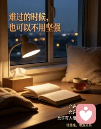 难过的时候，也可以不用坚强
 
坚强不是从不难过，
而是难过的时候，还允许自己被接住。
不用逼自己马上好起来，
停顿、恢复、哭一会儿，都没关系。