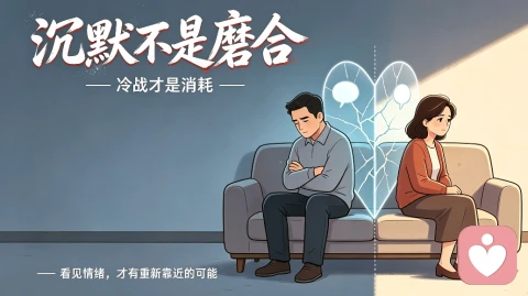 夫妻背对背、中间一堵墙。