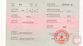 2009年考取咨询师证书