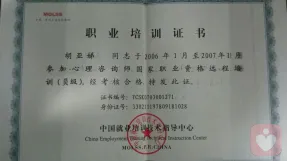 心理咨詢師職業(yè)資格證書