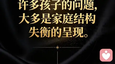 许多孩子的问题,大多是家庭结构失衡的呈现。