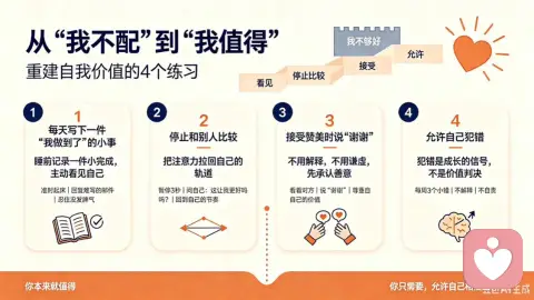 从我不配到我值得：重建自我价值的4个练习
