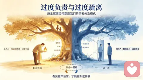 过度负责与过度疏离:原生家庭如何塑造我们的亲密关系模式