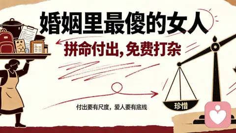 婚姻里最傻的女人:拼命付出,免费打杂